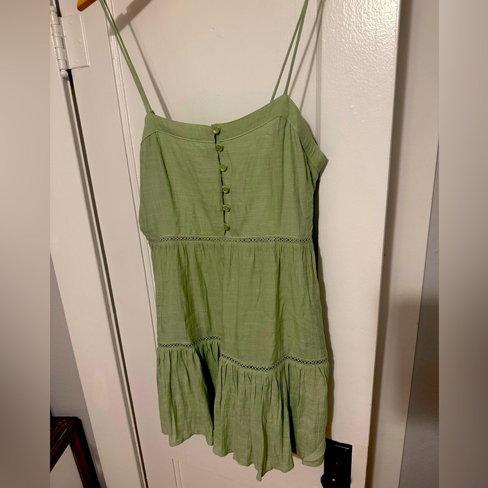 Green Spaghetti Strap Bohemian Top